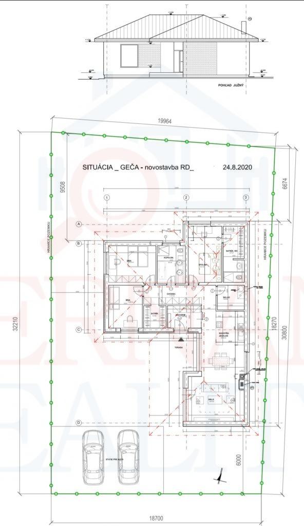Stavebný pozemok Geča 596 m2 s projektom RD v cene