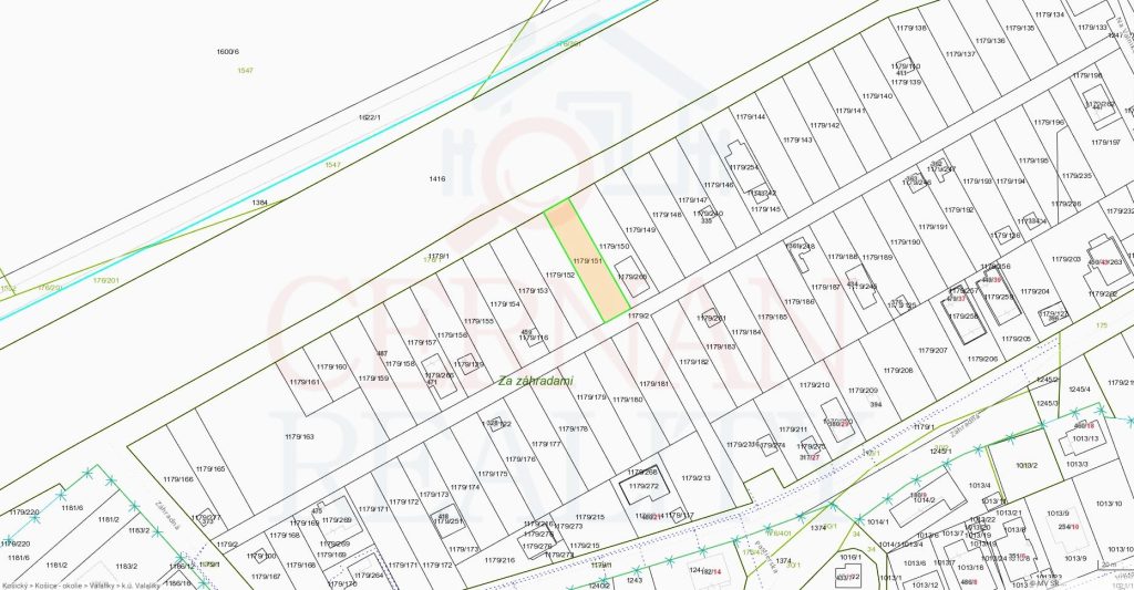 Predaj stavebná parcela - pozemok 406 m2 Valaliky pri Košiciach