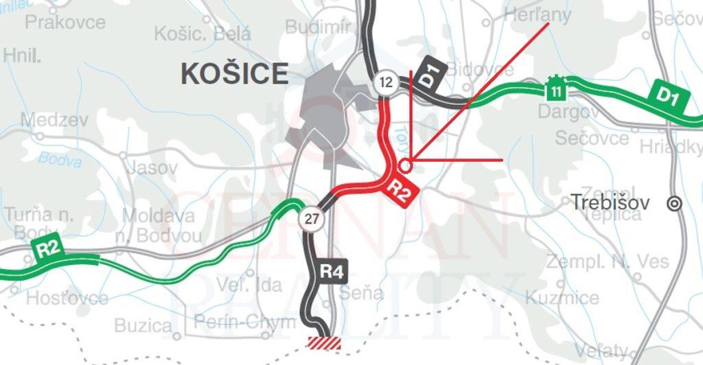 Predaj investičný pozemok 2000 m2 parcela C Košice - Krásna