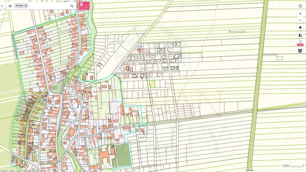 Haniska pri Košiciach 964 m2 rovinatá stavebná parcela C