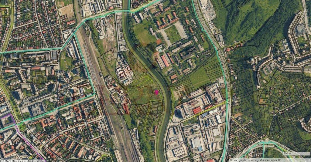 Investičný pozemok 4309 m2 Stredné Mesto - Košice - Staré Mesto