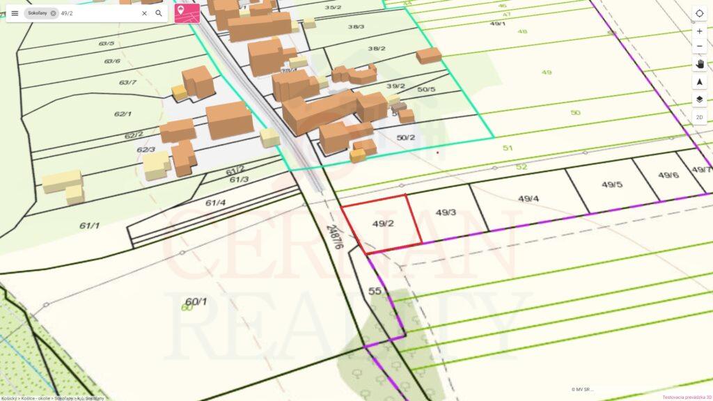 Predaj investičný pozemok 645 m2 Sokoľany - Košice