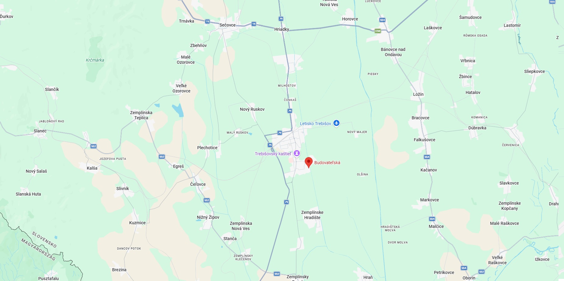 Predaj rodinný dom Trebišov - mapa Predaj rodinný dom Trebišov - mapa